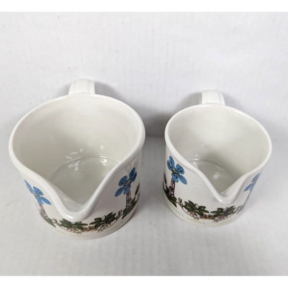The Botanic Garden Creamer Set Portmeirion Spring Gentian‎ READ Small & Medium - Picture 5 of 13